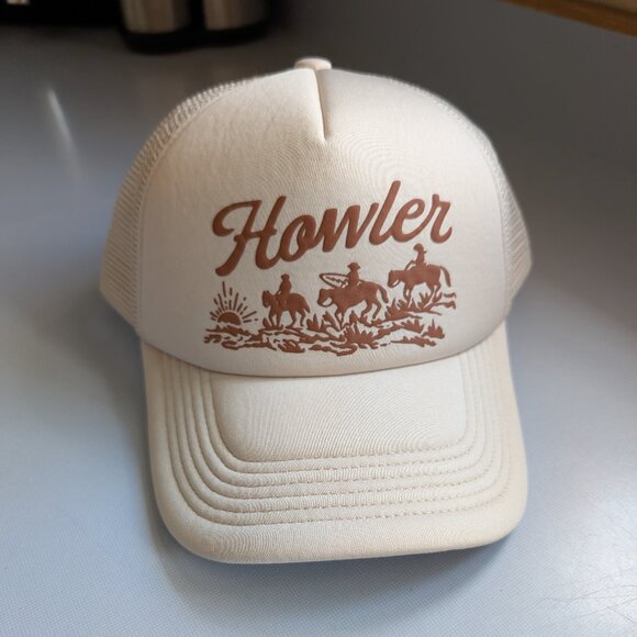 Men's Howler Brothers Posse Adjustable Hat in Cream Color - Picture 5 of 7